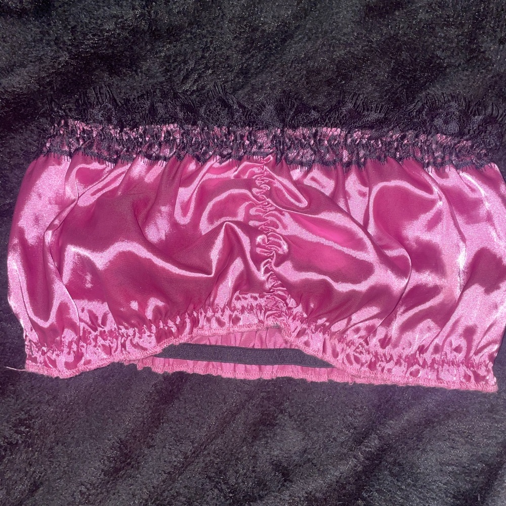 Sleepwear tube top color pink/ black size M